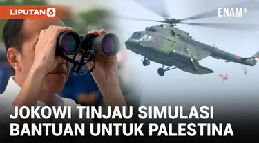 Presiden Jokowi Tinjau Kesiapan Alutsista dan Simulasi Bantuan Udara untuk Palestina