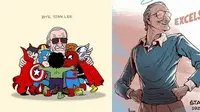 Banyak warganet hasilkan ilustrasi Stan Lee bersama para tokoh superhero sebagai bentuk penghormatan terakhir mereka melepas kepergian Stan Lee untuk selamanya.