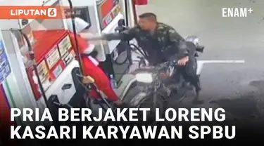 Merasa Tidak Dilayani, Pria Berjaket Loreng Kasari Karyawan SPBU di Grobogan