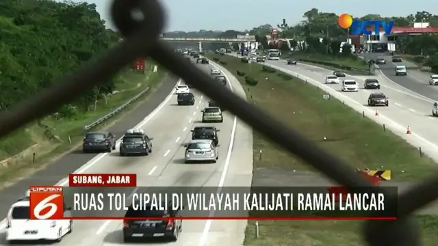 H+6 Lebaran, jalur Tol Cipali di wilayah Kalijati, Subang, Jawa Barat, masih terpantau ramai lancar.