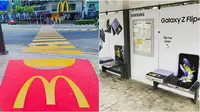 Potret kreatif pemasangan iklan di tempat umum ini unik. (Sumber: Instagram/creative_ads)