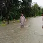 Banjir melanda dua desa di Kabupaten Simeulue, Aceh, usai hujan lebat disertai angin kencang mengguyur wilayah tersebut. (Liputan6.com/ Dok BPBD Simeulue)