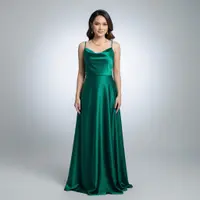 Model Baju Bridesmaid Emerald Green Slip Dress/ AI