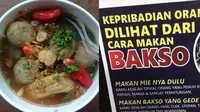 Tes kepribadian dari cara makan bakso. (Sumber: Twitter/@FOODFESS2 dan Liputan6.com/Putu Elmira)