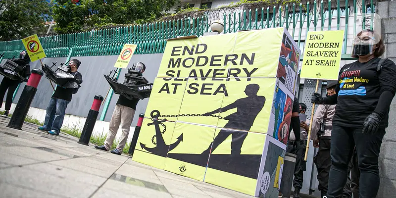 Aksi Stop Perbudakan ABK Indonesia di Kapal China