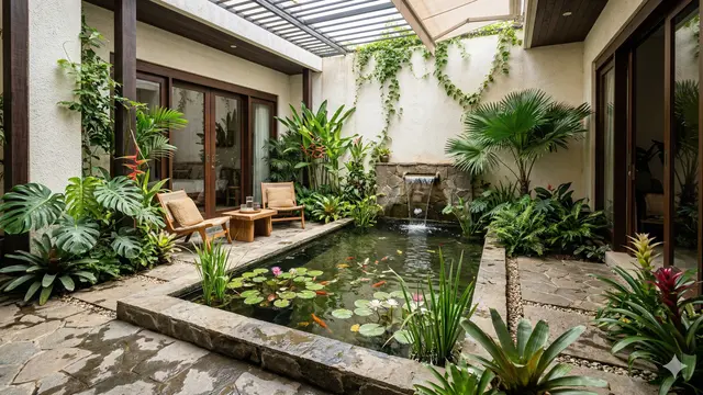 Rumah dengan Inner Courtyard Mini (Foto: Gemini AI)