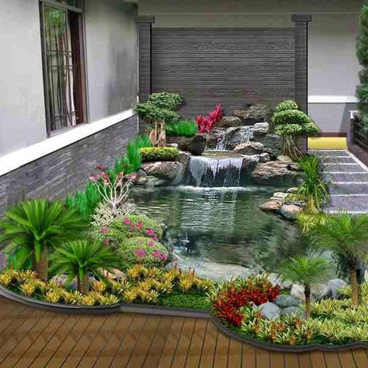 7 Desain Kolam Ikan Koi di Rumah yang Bikin Hunian Makin Adem