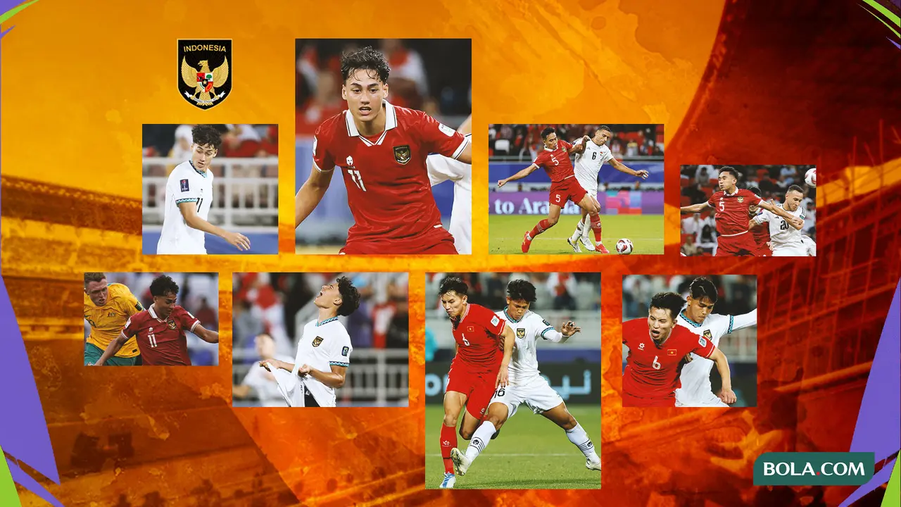 Kolase - Aksi-Aksi Rafael Struick, Hokky Caraka, dan Rizky Ridho di Piala Asia 2023