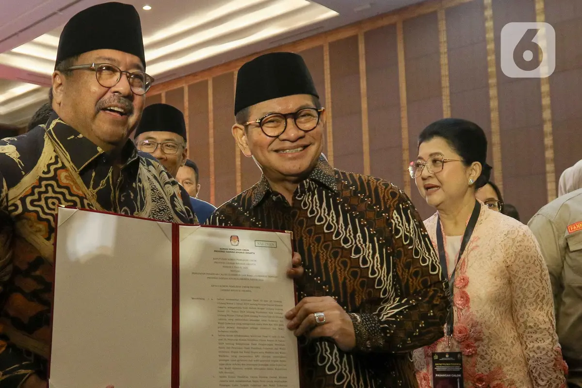 Sah, Pramono Anung-Rano Karno Jadi Gubernur dan Wakil Gubernur Jakarta Terpilih