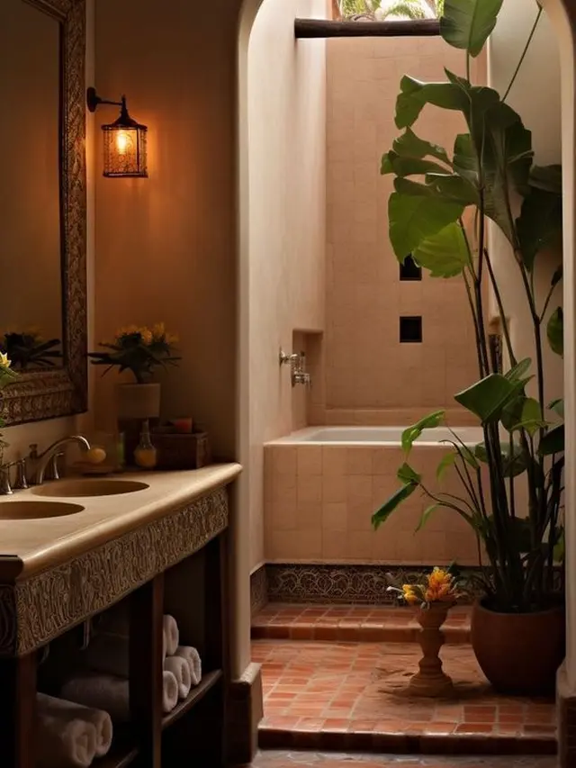 10 Desain Model Kamar Mandi Bergaya Mediterania yang Unik dan Nyaman