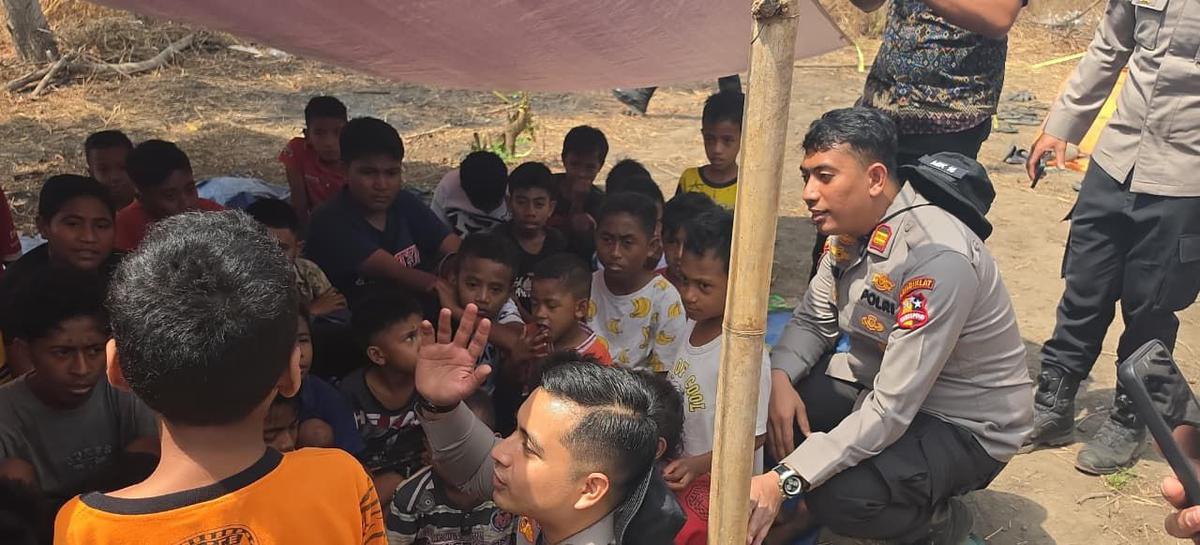 Mahasiswa S2 STIK Lemdiklat Polri angkatan 16 gelar baksos untuk korban gempa NTT. (Istimewa).