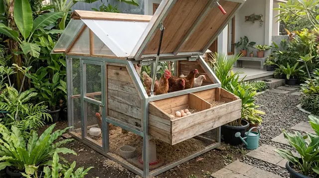 6 Ide Kandang Ayam dengan Atap yang Bisa Dibuka, Praktis dan Nyaman untuk Unggas