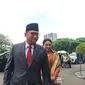 Ketua DPD Partai Gerindra Jawa Tengah, Sudaryono saat tiba di Istana Negara Jakarta, Kamis (18/7/2024). (Liputan6.com/Lizsa Egeham)