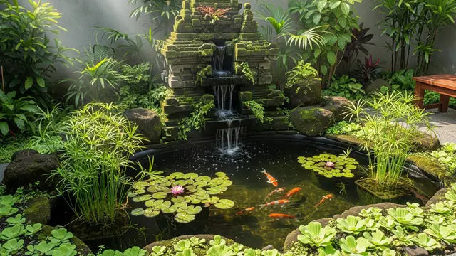 Kolam Alami dengan Susunan Batu Candi