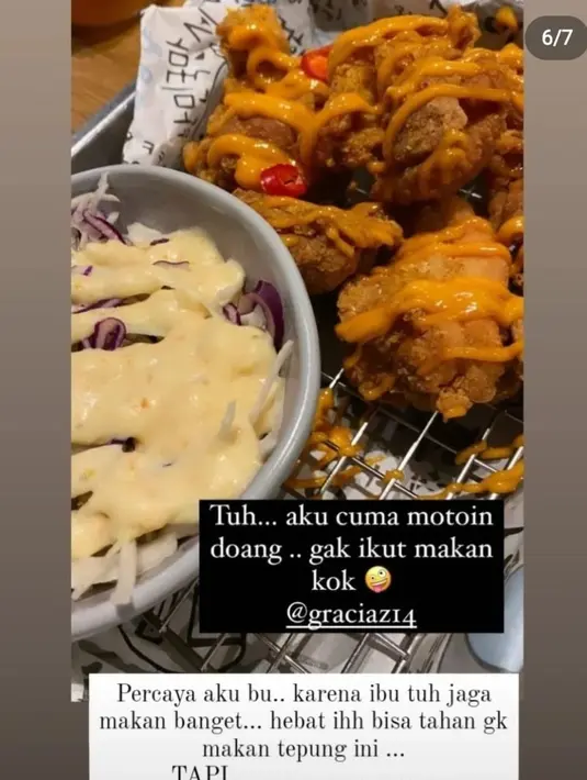 Menu yang mereka cicipi di saat di Belanda. (Foto: Instagram/ graciaz14)