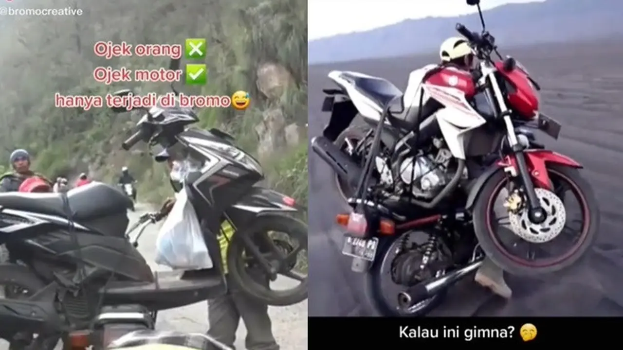 Viral Video Tukang Ojek Angkut Motor Ini Hanya di Gunung Bromo
