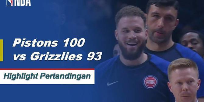 Cuplikan Hasil Pertandingan NBA : Pistons 100 Vs Grizzlies 93