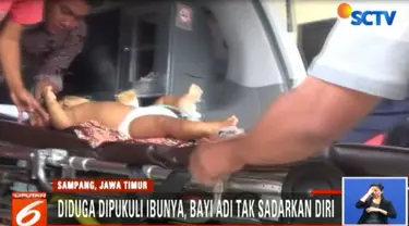 Diduga dipukul ibunya yang mengalami depresi, bayi umur sembilan bulan mengalami memar dan pingsan.