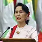 Aung San Suu Kyi, pemimpin de facto dan State Counsellor Myanmar  (AP Photo/Aung Shine Oo, File)