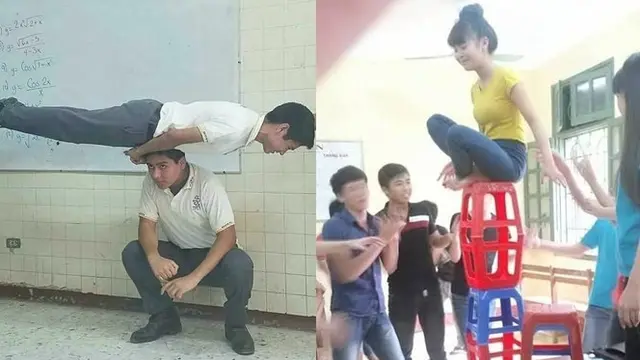 6 Potret Jaga Keseimbangan Ini Bikin Berdebar, Penuh Konsentrasi