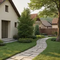 Rumah Minimalis 5x7 Meter di Desa dengan Taman (Sumber Gambar: Meta AI)