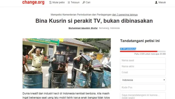 Karya Pria Lulusan SD Dibakar Kejaksaan, Rakyat Bela Lewat Petisi