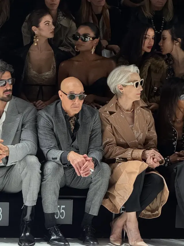 Momen Ikonik Meryl Streep Bertemu Inspirasi The Devil Wears Prada, Anna Wintour di Milan Fashion Week