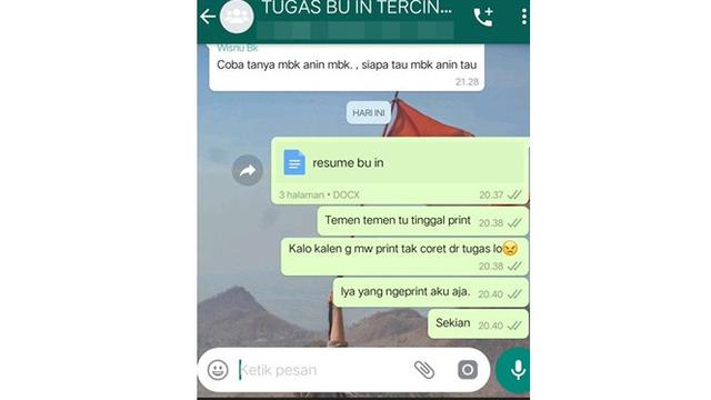 5 Chat Kerja Kelompok Ini Kasihan Banget, Bikin Geregetan