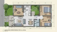 6 Denah Rumah 1 Lantai Tipe 45 dengan 2 Kamar dan Ruang Multifungsi, Solusi Desain untuk Keluarga Modern