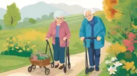 (Ilustrasi Orang Lanjut Usia/Lansia/Kakek/Nenek by AI)