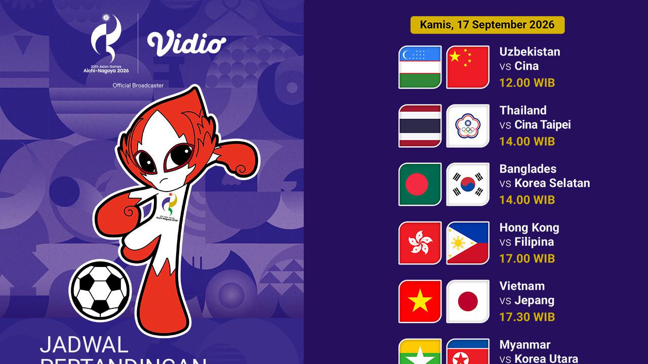 Jadwal Asian Games 2026 Women’s Football pada Matchday Kedua: Streaming di Vidio