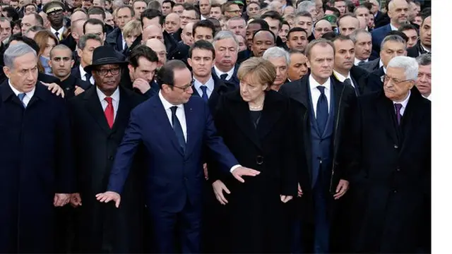 Presiden Palestina dan PM Israel Ikut Gabung Aksi Damai di Paris