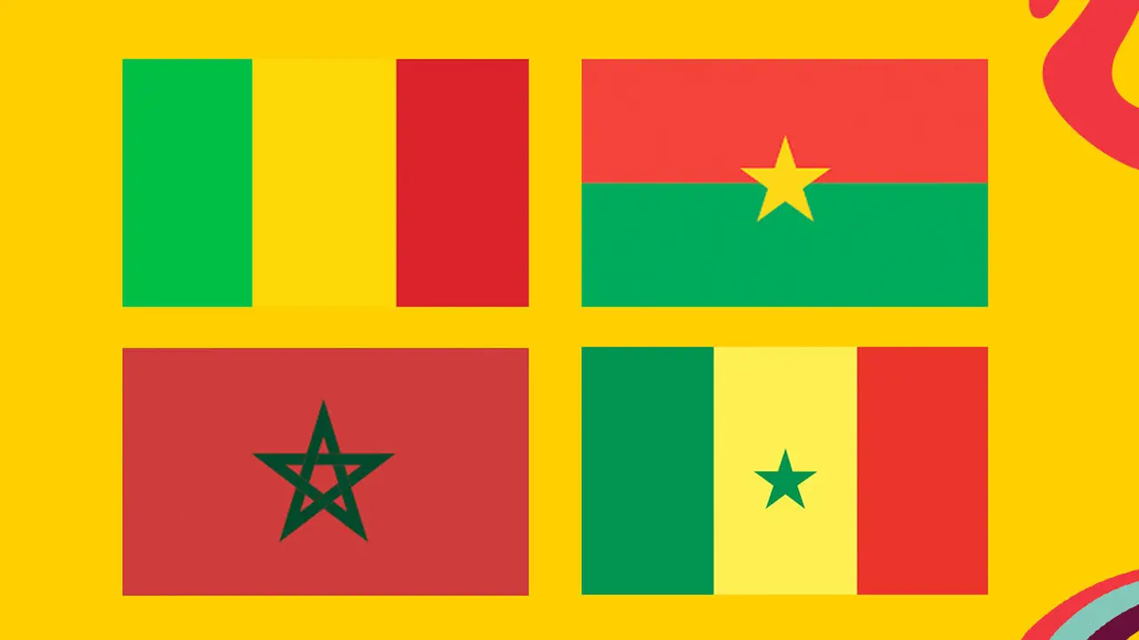 Piala Dunia U-17 - Bendera Negara Mali, Burkina Faso, Maroko, dan Senegal