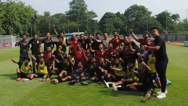 Selebrasi pemain Bhayangkara FC di semifinal Nusantara Open 2023