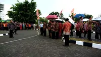 Jokowi tiba di Islamic Center UAD Universitas Ahmad Dahlan (UAD), Bantul, Yogyakarta, Sabtu (22/7/2017). (Liputan6.com/Ahmad Romadoni)