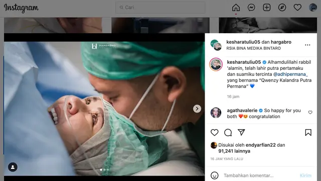 Unggahan Kesha Ratuliu. (Foto: Dok. Instagram @kesharatuliu05)