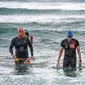 Menparekraf Sandiaga Uno mencoba berenang dan berlari di sekitar Pantai Paradise, Likupang. (dok. Biro Humas dan Komunikasi Publik Kemenparekraf)