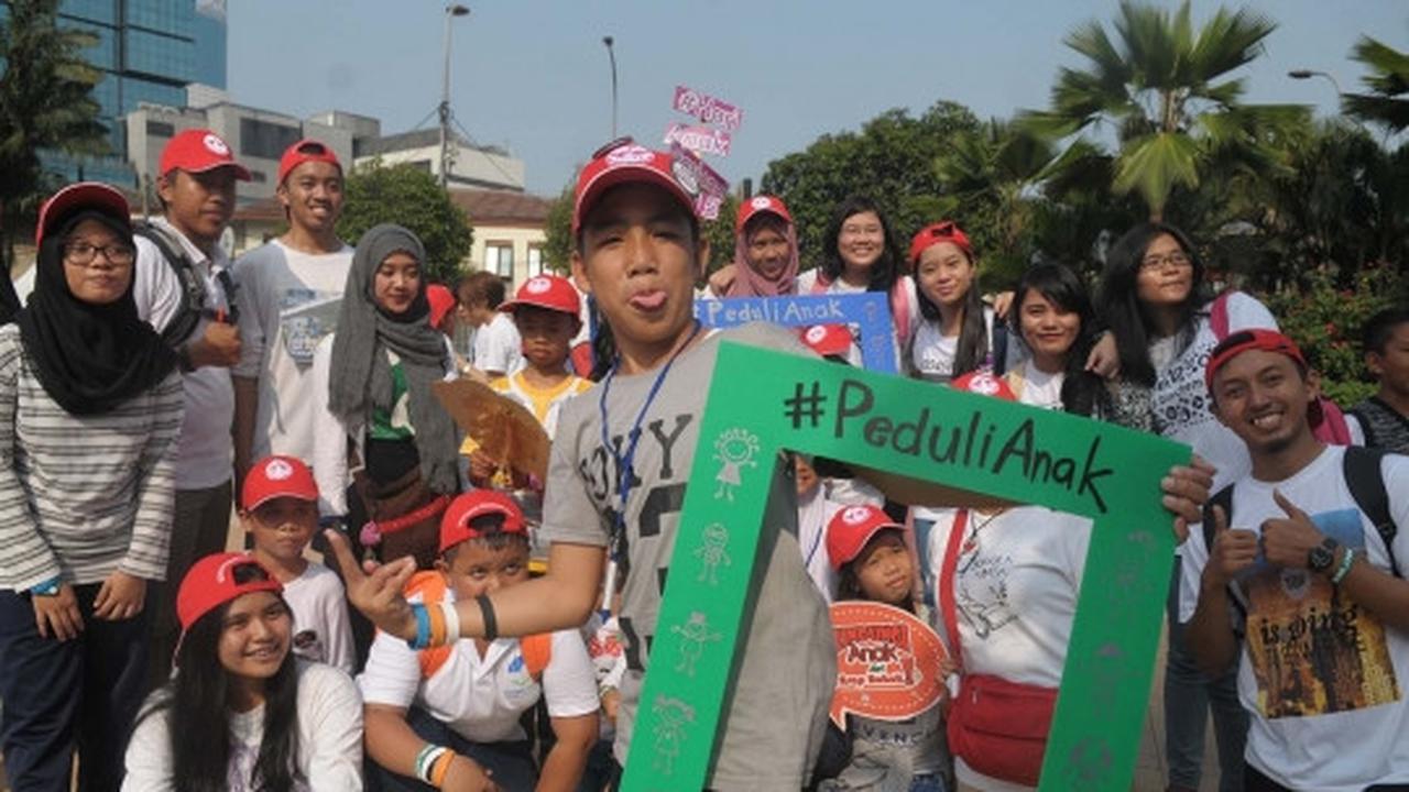 Beraksi di Car Free Day, puluhan anak serukan stop kekerasan