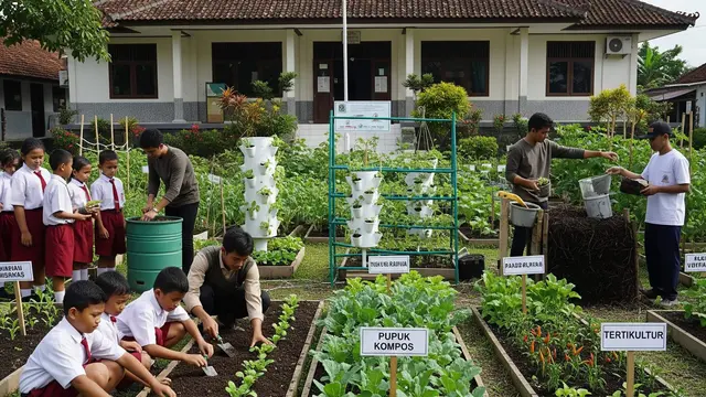 ide kebun sayur di balai desa untuk kebutuhan warga