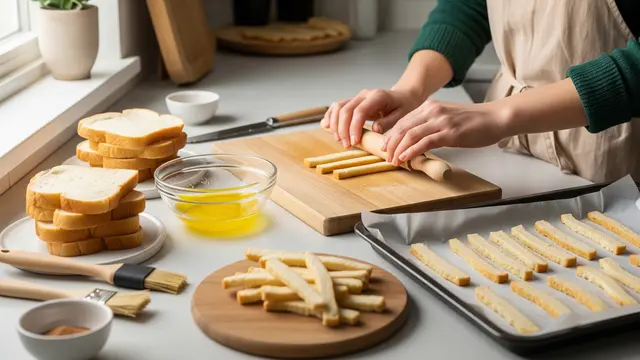 Membuat Stik Kulit Roti Tawar