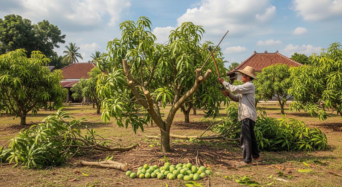 Cara Memangkas Pohon Mangga agar Pendek tetapi Buahnya Semakin Banyak (AI Generated)