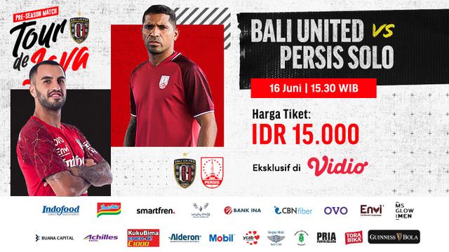 Live Streaming Tour de Java : Bali United vs Persis Solo di Vidio, Rabu 16 Juni 2021