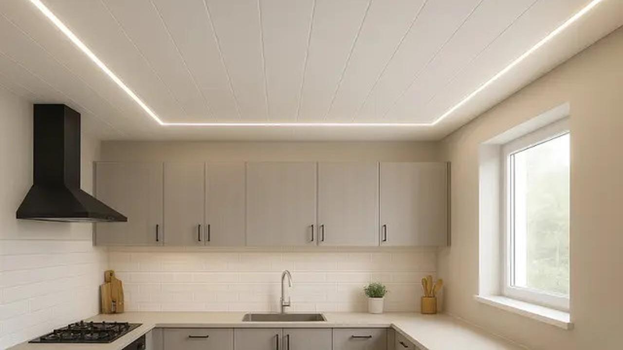 7 Model Plafon PVC Dapur dengan Lampu LED Tersembunyi, Bikin Ruangan Lebih Elegan dan Modern