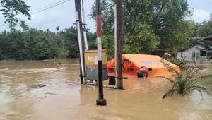 Banjir susulan merendam lima kecamatan di Aceh Timur setelah hujan dengan intensitas tinggi kembali mengguyur wilayah itu. (Liputan6.com/ Dok BPBD Aceh Timur)
