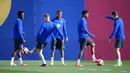 Blaugrana cukup percaya diri menyambut Atalanta. Lini depan Barca mentereng dengan total 26 gol yang membuktikan mereka cukup tajam. Lini pertahanan mereka juga sama mengesankannya karena hanya kebobolan 11 kali. (AFP/Josep Lago)