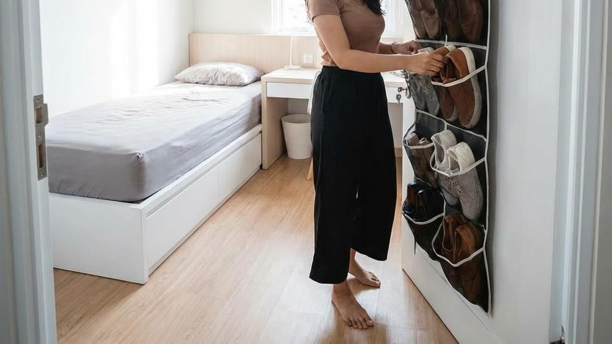 10 Ide Penyimpanan Gantung di Kamar Sempit, Biar Lantai Lega