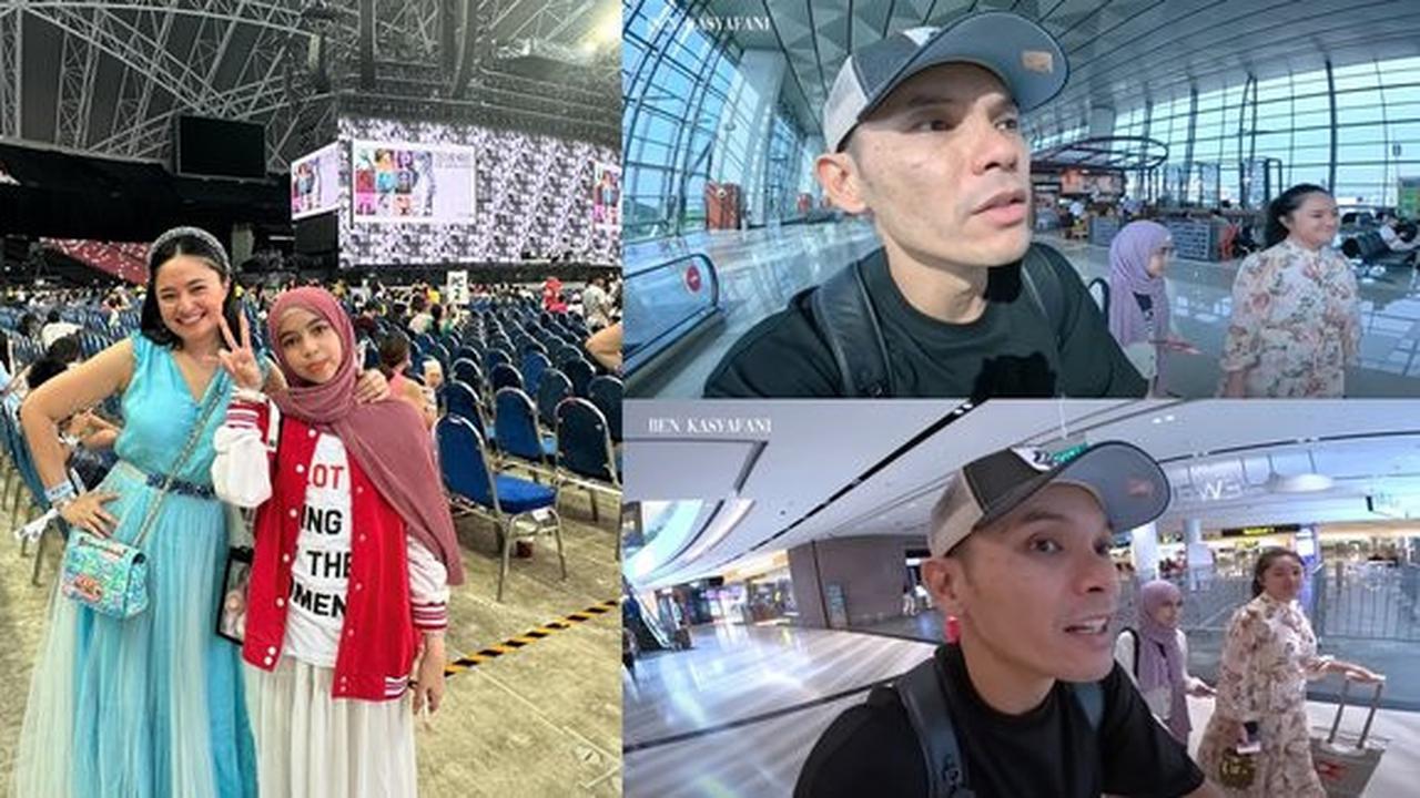 Momen Romantis Marshanda dan Ben Kasyafani saat Temani sang Anak Nonton Konser di Singapura