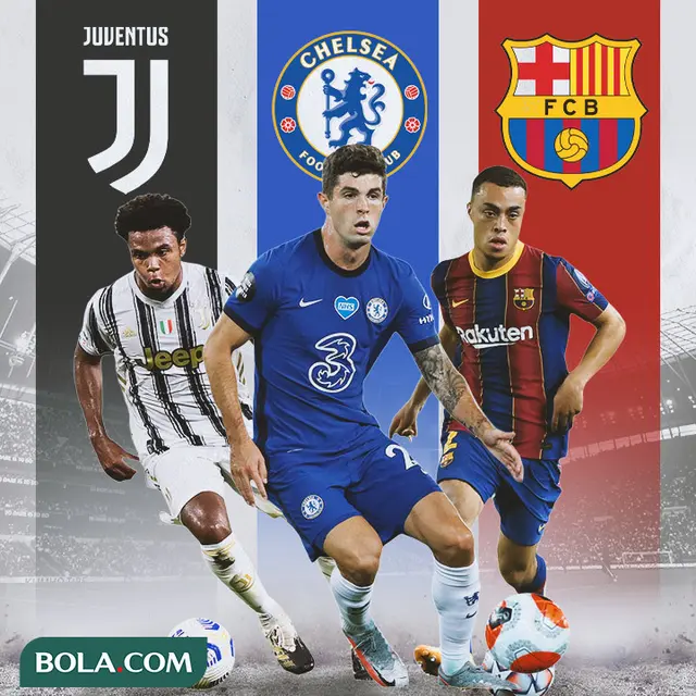 Ilustrasi - Weston McKennie, Christian Pulisic, Sergino Dest
