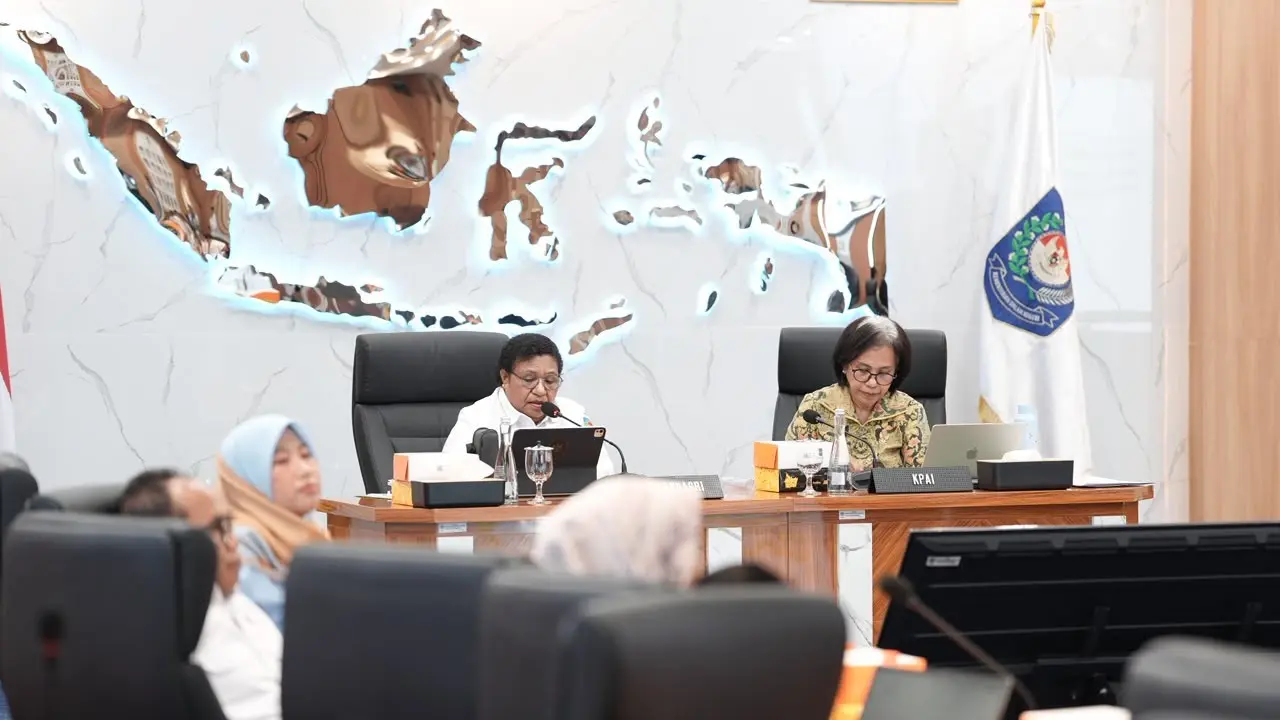 Wamendagri Ribka Haluk saat Rapat Koordinasi bersama Komisi Perlindungan Anak Indonesia (KPAI) di kantor Kemendagri, Jakarta.