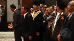 Suasana sidang pleno laporan tahunan Mahkamah Agung (MA) tahun 2014 di Jakarta Convention Center, Senin (17/3/2015). MA mencatat rasio produktivitas memutus perkara tahun 2014 meningkat 5,20 persen dibandingkan tahun 2013. (Liputan6.com/Faizal Fanani)